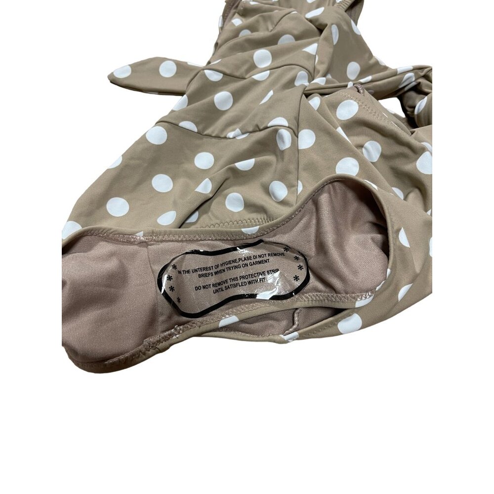 NWT New ENVYA SWIMSWEAR Belen Double Tie Polka Dot Swimsuit One Piece Small - Picture 5 of 11